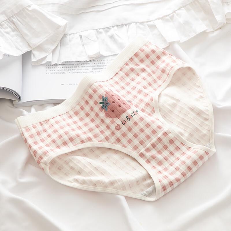 FitonTon Girls' Pure Cotton Japanese Style Mid-Waist Underwear 5-Pack