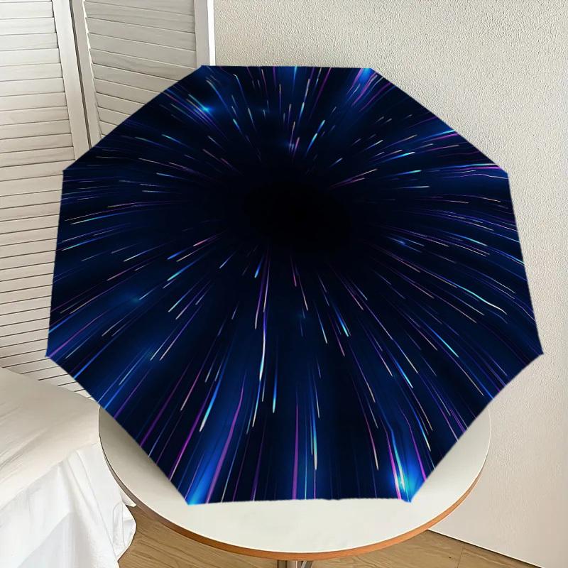 1PC space travel Umbrella-8-Rib Reinforced, Automatic Open, Lightweight & Durable, Cute Fashion Accessory for Outdoor, Beach or Casual Use, Beach Umbr