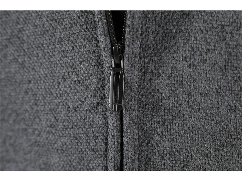 Men's Plus Velvet Hooded Knitwear Cardigan – Thickened, Windproof, Warm Mid-Length Jacket for Autumn/Winter (Middle-Aged & Elderly)