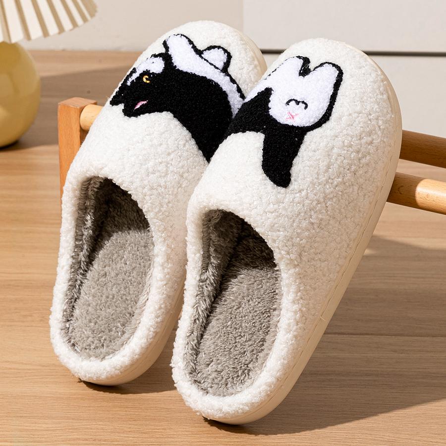 Women Winter Home Warm Slippers Indoor Cute Cartoon Cat Soft Sole Exquisite Bedroom Anti-slip Comfort Fashion Cotton Shoes