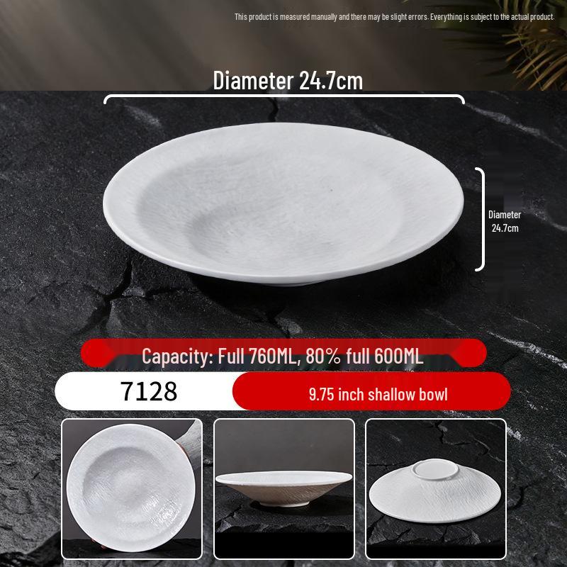 Melamine Imitation Porcelain Hat Plate: Versatile Dish for Salad, Pasta, Omurice, Noodles & Soup.