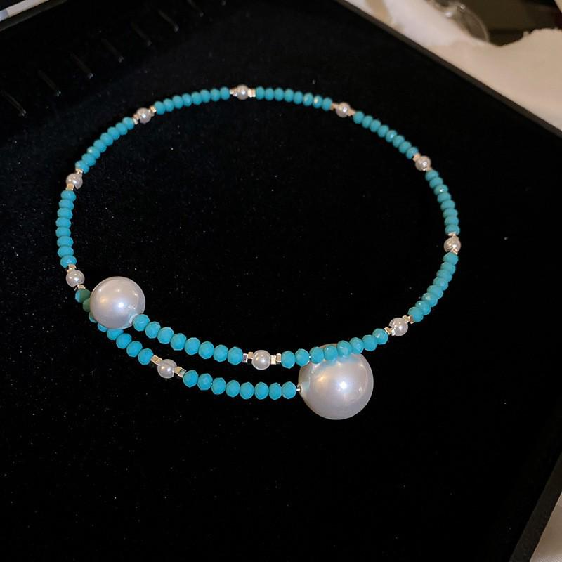 Dopamine Ethnic Retro Beaded Colorful Pearl Choker Necklace - Niche High-End Fashion