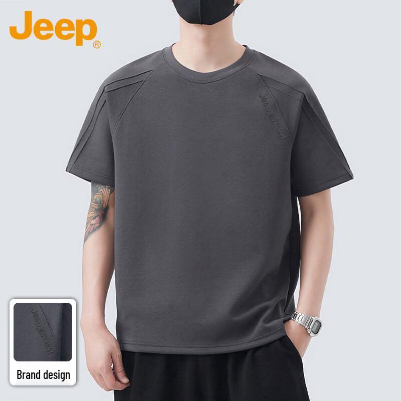 JEEP Men s Embroidered Heavyweight Short Sleeve T-Shirt 2XL 3540₽