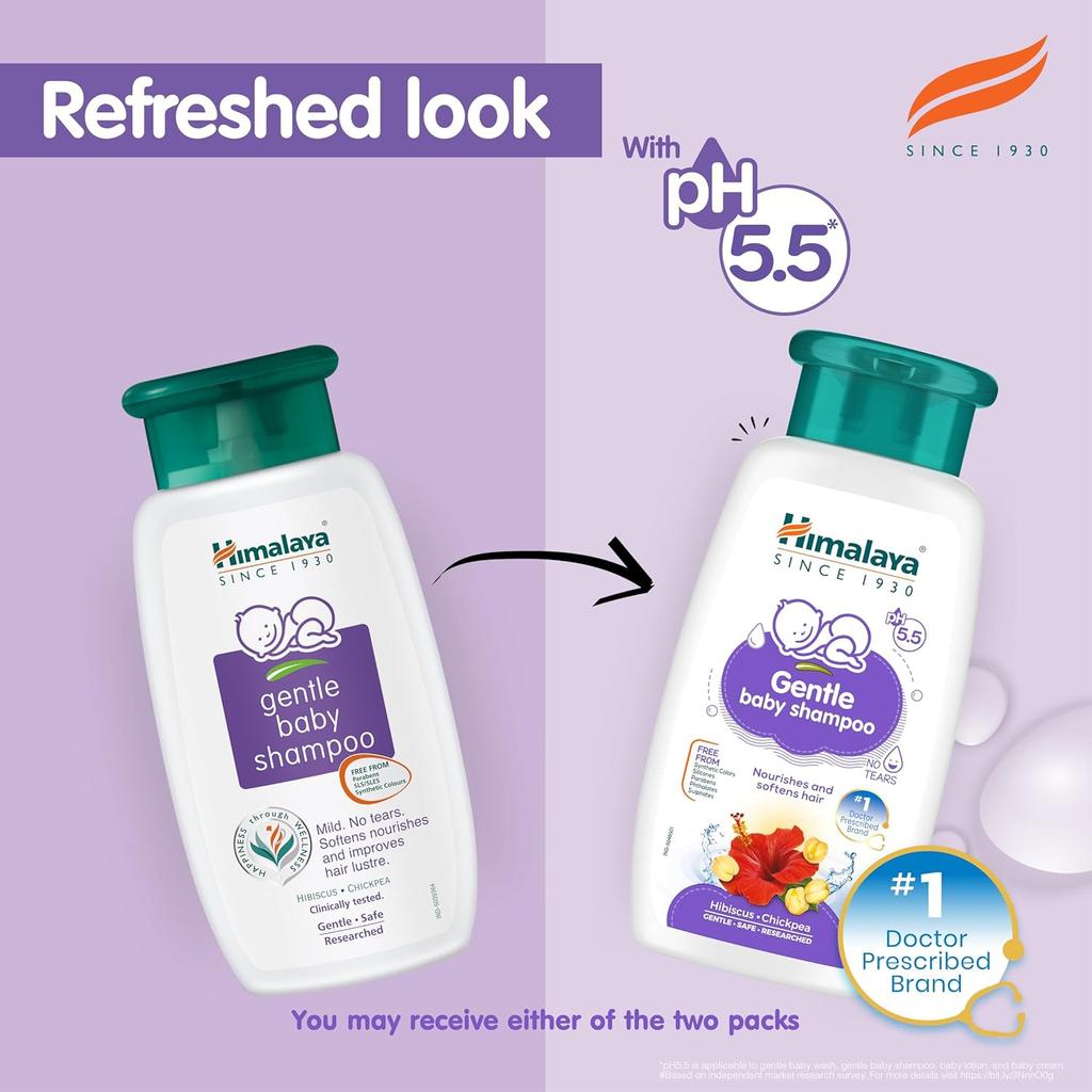 Himalaya Gentle Baby Shampoo 200ml Mild No Tears Formula Softens Nourishes Hair with Natural Proteins for Shiny Smooth Baby Locks