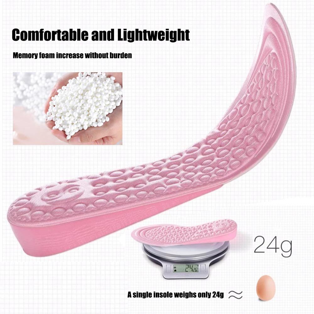 1Pair Height Increased Insoles for Women Shoes Inner Sole Shoe Insert Lift Heel Comfort EVA Heightening Feet Care Insoles
