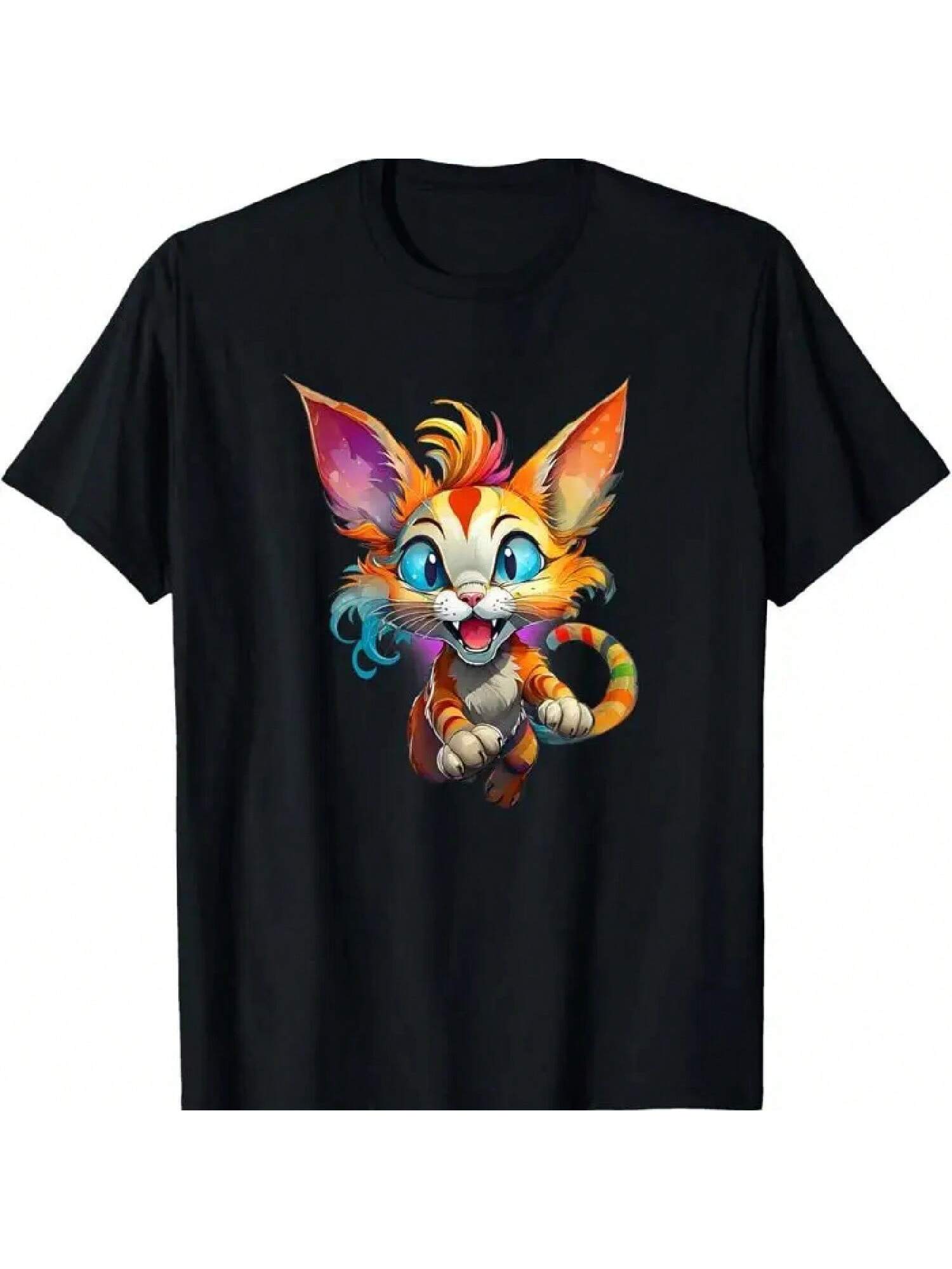 Crazy Cat T Shirt S разноцветный