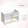 Nordic 2-in-1 Baby Cot 120x60 Cm - Wooden Bed for a Child + Barrier