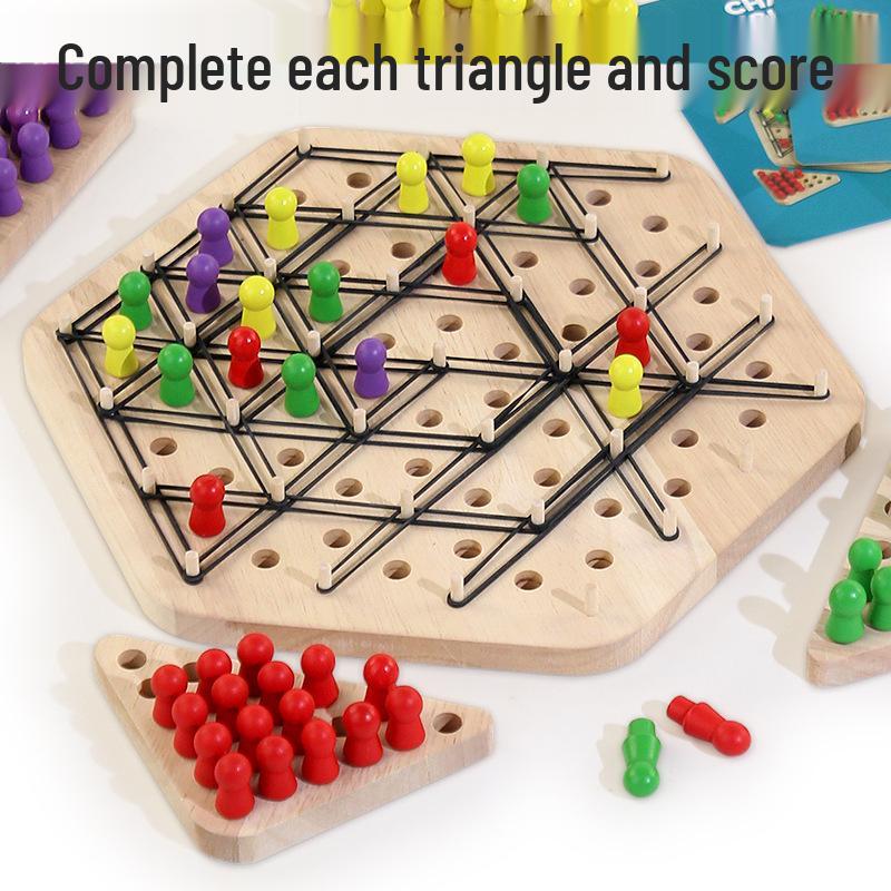 Geometric Triangle Chess Game: Rubber Band Training & Family Interactive Educational Toy