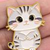 Decorative Brooch Enamel Cartoon Cat Shape Zinc Alloy Lapel Pin Sweater Dress Suit Lapel Badge Versatile Outfit Accessory