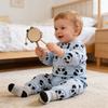 Cartoon-Druck Kleinkind-Pyjama-Set - Langarm, Druckknöpfe an der Schulter für Jungen & Mädchen