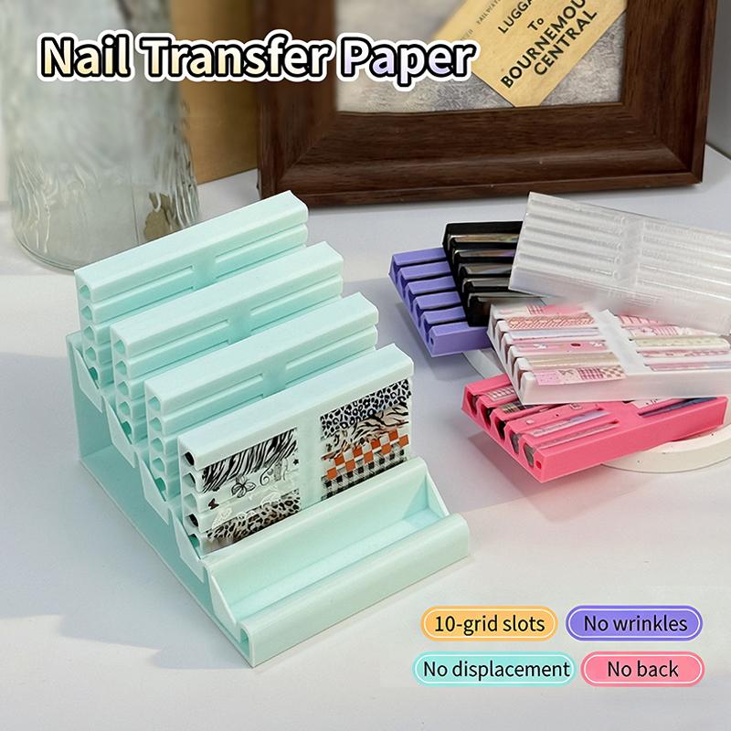Colorful Nail Transfer Paper Storage Box Display Stand 3D Printing Storage Case Organizer Container Nail Salon Manicure Tool