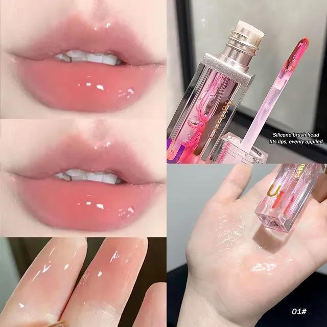 

Прозорий желе дзеркальний блиск для губ Зволожуюча глазур для губ Водяний світло Кришталево прозорий зволожуючий блиск для губ Масло для макіяжу Основа 01