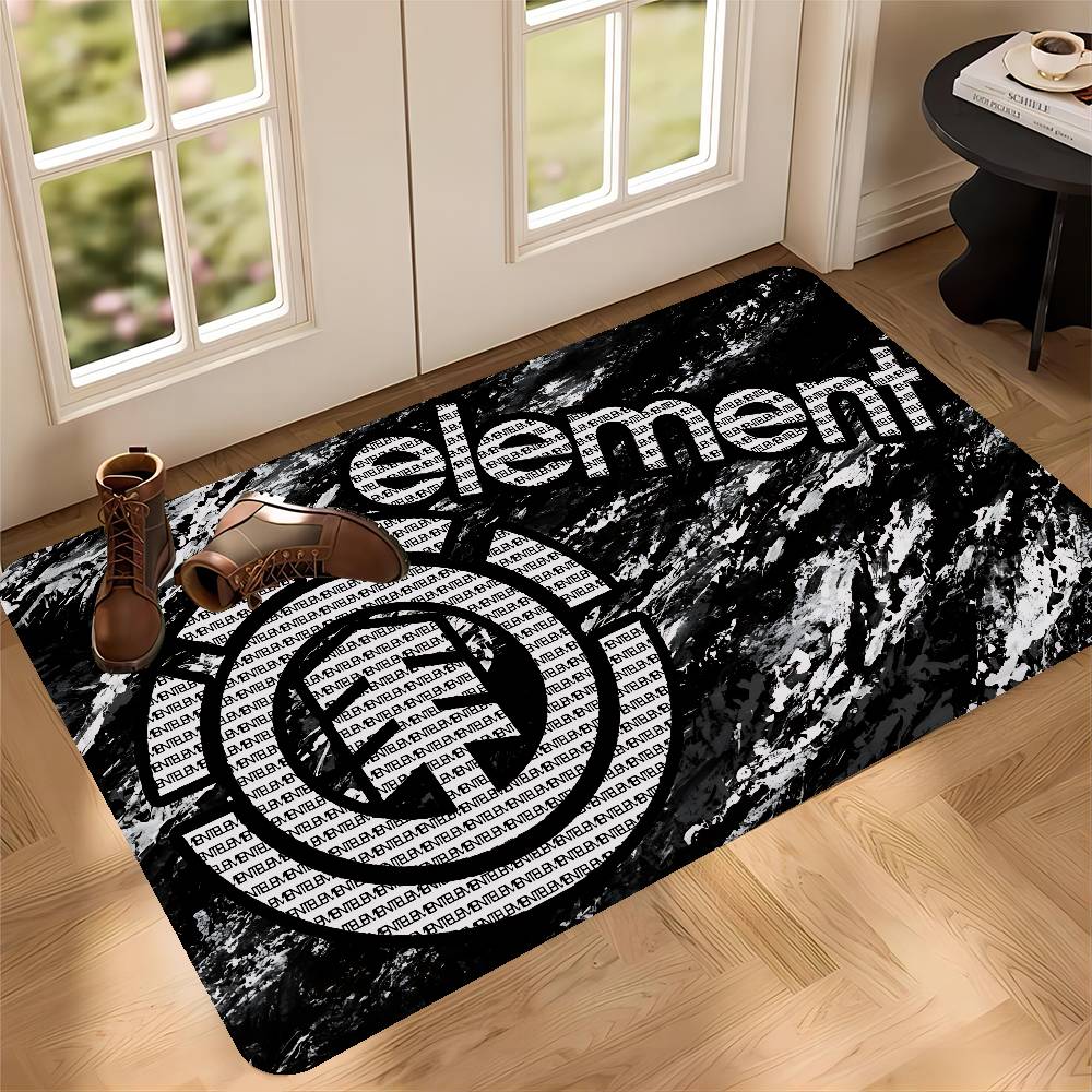 Tappetino per Porta Logo Skateboard E-Element Lavabile Antiscivolo Tappeto per Area Salotto Divani Sedie Tappeti per Area Comodino Cucina