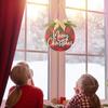 Wooden Christmas Decorations Red Black Plaid Printed Wreath Home Door Pendant