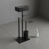 Toilet Paper Stand with Brush and Shelf Easy Assembly Bathroom Storage Rack with Toilet Brush Bathroom Tissue Storage Rack