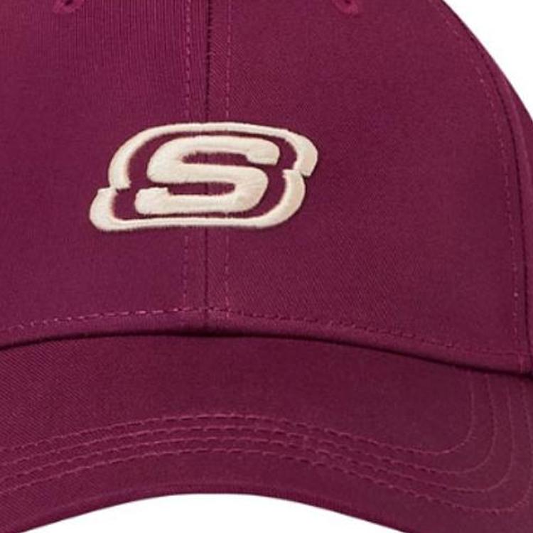 Skechers Color Block Letter Logo Embroidered Cap Unisex Hats Dark-Red L125U068-02WW