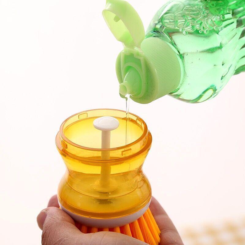 Kitchen Cleaning Bursh Dish Washing Tool  Pan Dish Bowl Palm Brush Liquid Soap Dispenser Magic Brush