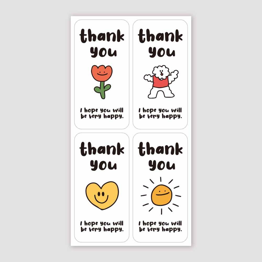 

100pcs/25sheets Cute Rectangular Sticker Gift Box Decor Open Me Stickers Thank You Stickers for Small Business Packaging 3*6CM