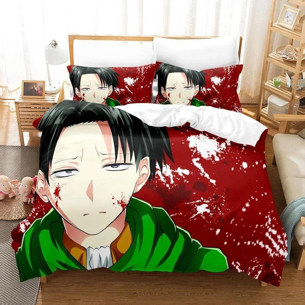 Comfortable Anime Print Bedding Set With Duvet Cover And Pillowcases Single Twin Full Queen King Sizes For Adults And Kids