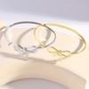 Sweet and Simple Electroplated Smooth Surface Bow Bracelet - Luxurious Design, Fashionable Wristband