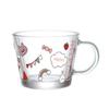 Small Fresh Floral Mouthed Glass Handle Cup