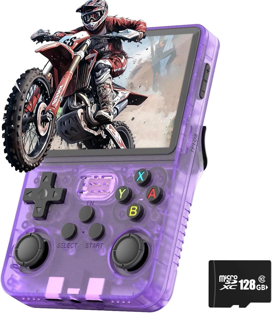 R36S Classic Retro Game Console with ARKOS System Video Games Single Card Portable Hand-held Gaming Console Kids Gift 3.5 Inch