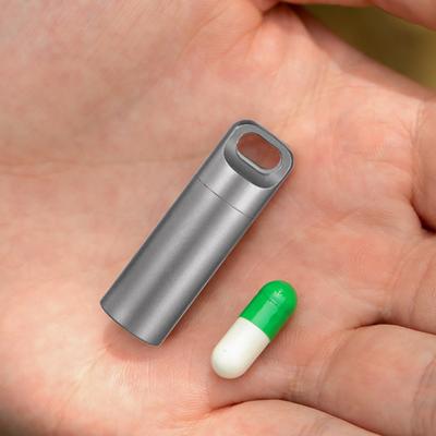 Stainless Steel Pill Box with Silicone Seal Ring Waterproof Portable Outdoor Travel Mini Tablet Capsule Pill Storage Bottle Container Holder