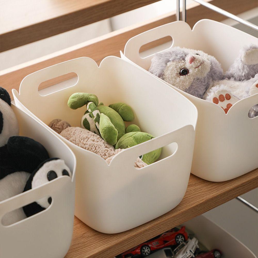 

High-capacity Clutter Organizer Box with Handle Sundries Basket Kitchen Bathroom S