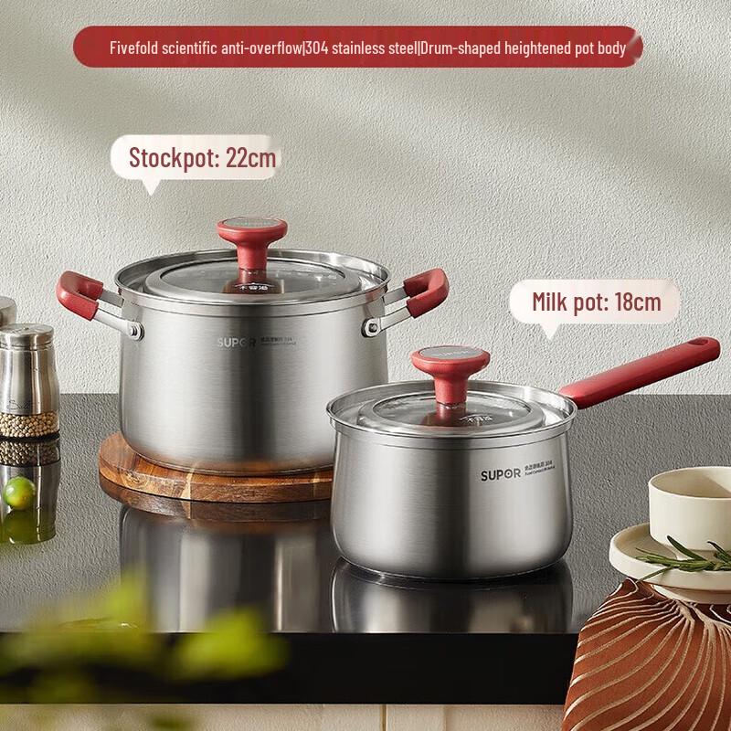 SUPOR 304 Stainless Steel Non-Overflow Soup Pot