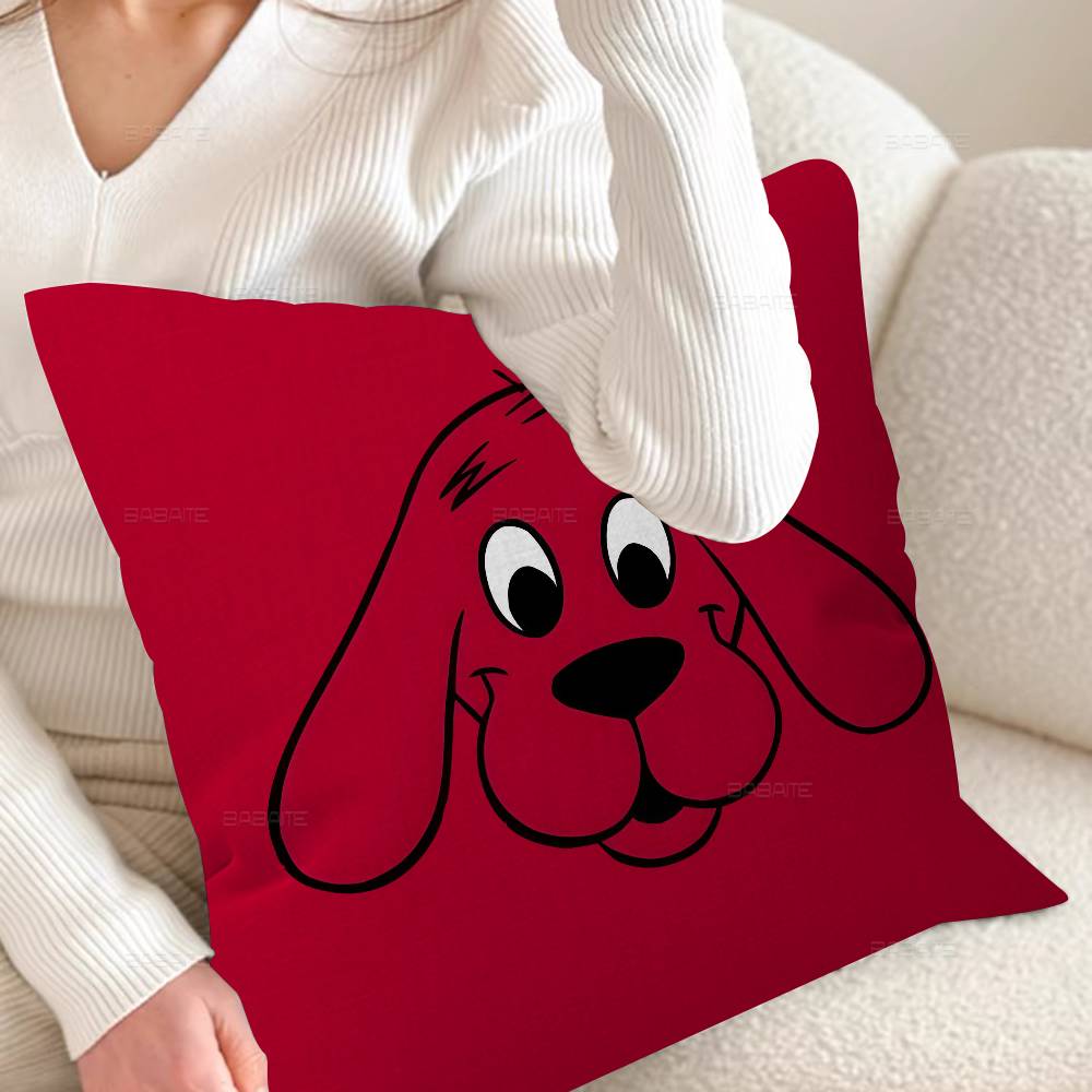 Cartoon Clifford The Big Red Dog Lucky Dragon Pillow Cover Sofa Cushion Cover Home Room Decoration Children Gift