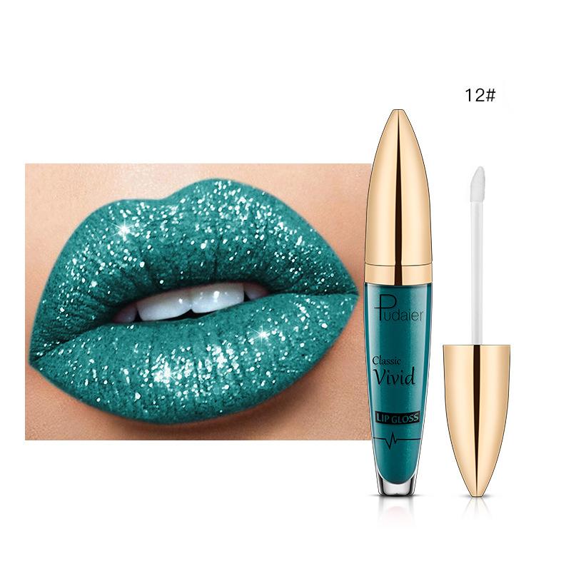 18 Matte To Shiny Glitter Liquid Lipstick Shiny Lip Gloss Diamond Waterproof Long Lasting Pearl Lipgloss Women Lip Makeup
