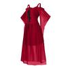 Women Plus Size Cold Shoulder Butterfly Sleeve  Halloween Gothic Dress