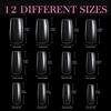 Square Nails Tips 500 Pcs False Acrylic Fingernails Full Cover French Artificial Nails Tip 10 Sizes with Box (Clear)