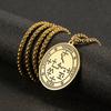 Dawapara Archangels Samael Seals Pendant The Son of Zacharias In The Desert Vintage Amulet Men Necklace Stainless Steel