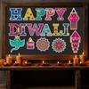 Themed Party Diwali Card Stickers Festival Scene Arrangement Props Decoration