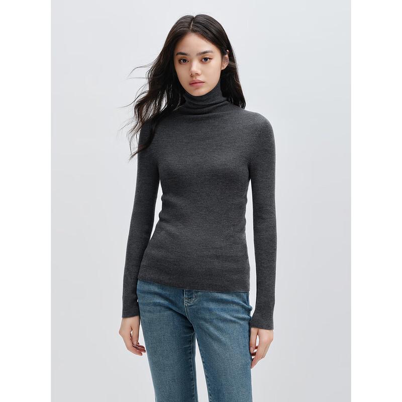 

PEACEBIRD Women s Seamless Knit Turtleneck Sweater M