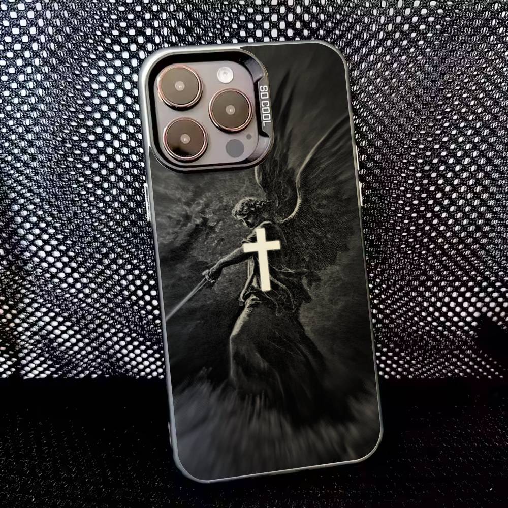 

Jesus Bible Verse Phone Case For iPhone 16,15,14,13,12,11,8,7,Pro,Max,Plus,Mini,XS,SE Anti Fall Black Matte Hard iPhone14Pro