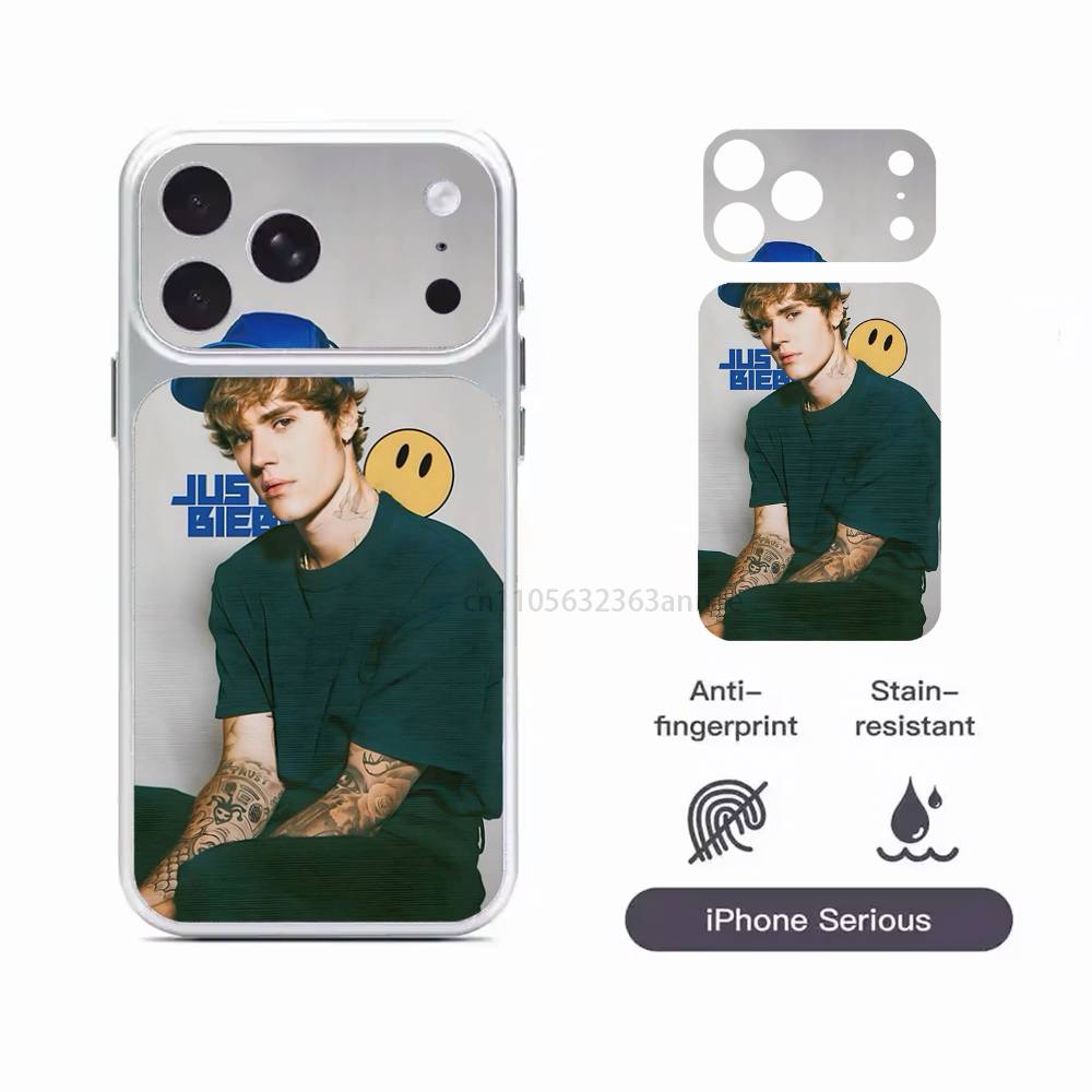 Justin B-Bieber Schutzaufkleber für iPhone 17 Pro 17 ProMax Vollkörper Rückseitenabdeckung Aufkleber Skin