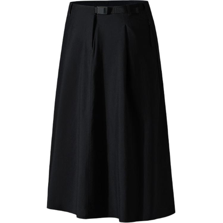 

Anta Champion Outdoor Series Solid Color High Waist Breathable Versatile Straight Casual Long Skirt Women skirts Basic-Black 162520204-6 S