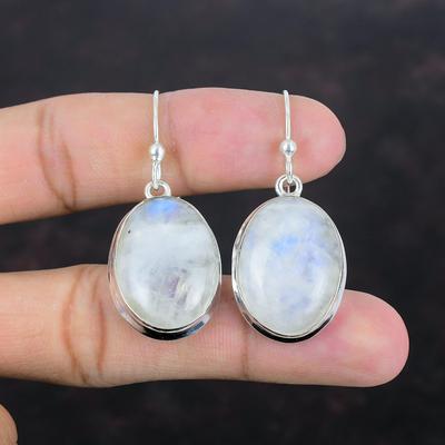 Rainbow Moonstone Earring 925 Sterling Silver Earring Natural Gemstone Jewelry Dangle Earring Handmade Jewelry Dainty Earrings Gifts For Her