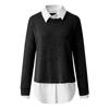Women's Winter Fashion Long Sleeve Holiday Solid Color Sweater Top Blouse
