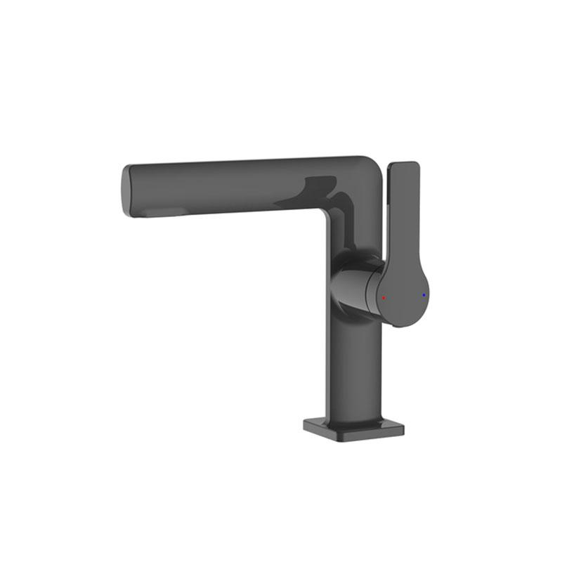 Gun Gray Bathroom Basin Faucet Brass Bathroom Cabinet Wash Basin Faucet Deck Mounted Cold And Hot Mixer Water Tap Crane NEW