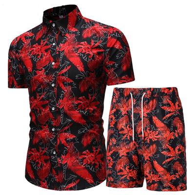 New Summer Set, Men's Shorts Set Printed Hawaiian Shirt and Shorts Beach Wear Vacation Wear Professional Wear Men's Two-piece Set