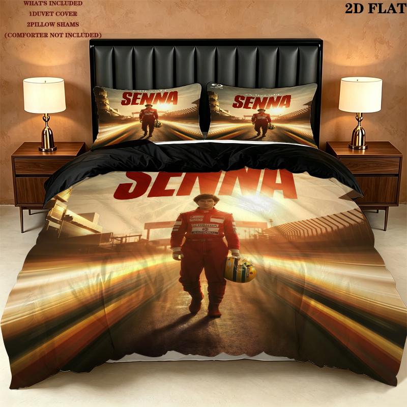 Ayrton Senna Bedding Quilt Set Quilt Cover Pillowcase Home Decoration Birthday Gift (1 * duvet cover + 2 * pillowcase, without core)