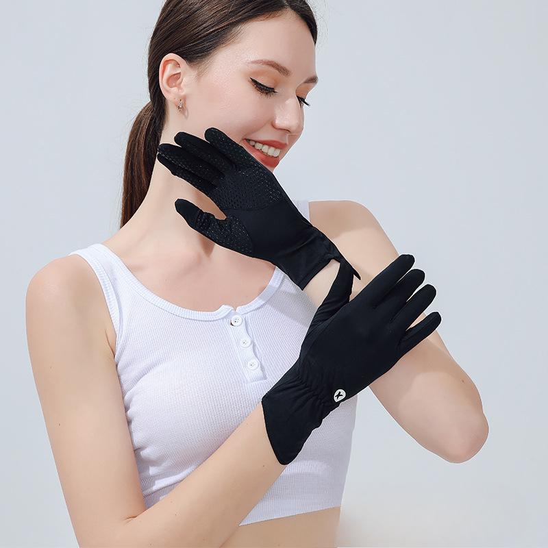 Summer Ice Silk Women's Gloves UV Proof Breathable Non Slip Flip Sun Protection Outdoor Riding Driving Finger Touch Screen