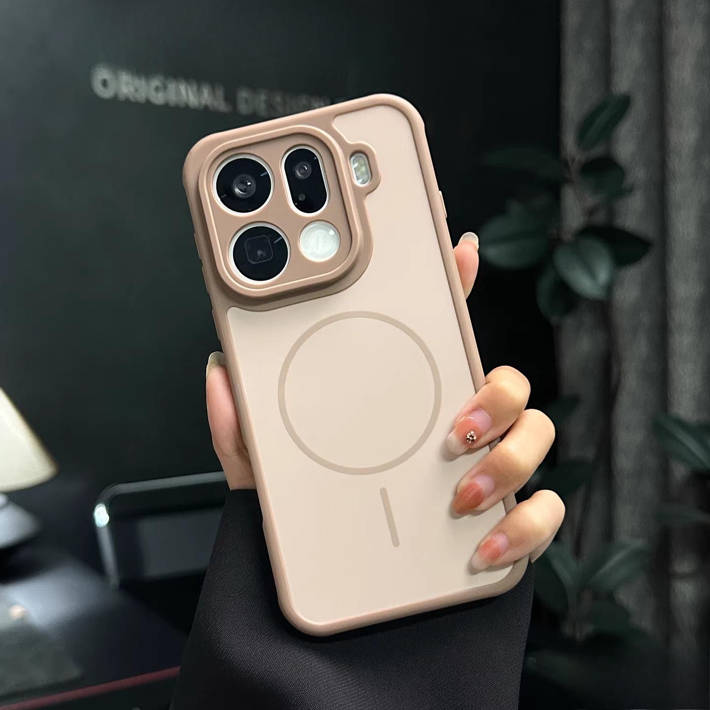 Für OPPO Find X9 Pro Hülle Matt Premium Magnetisch Hart Schutz Rückseite Hülle Für OPPO Find X9 Stoßfest Luxus Schale Stoßfänger OPPO Find X9 Pro dunkle khaki