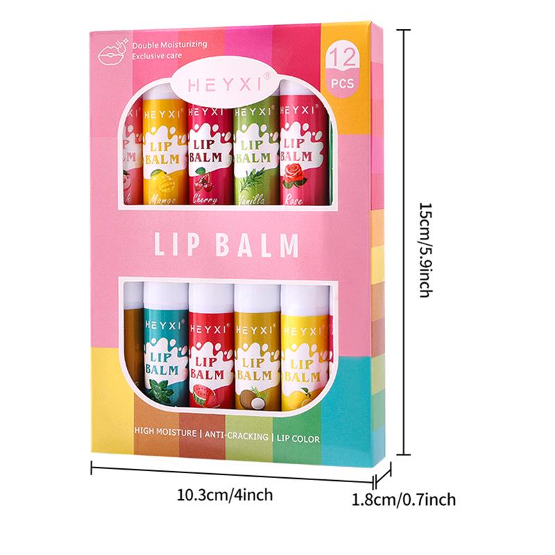 HEYXI Han Yuanshi Lip Balm Set - Moisturizing, Hydrating, Nourishing Care (6/12 Pieces)