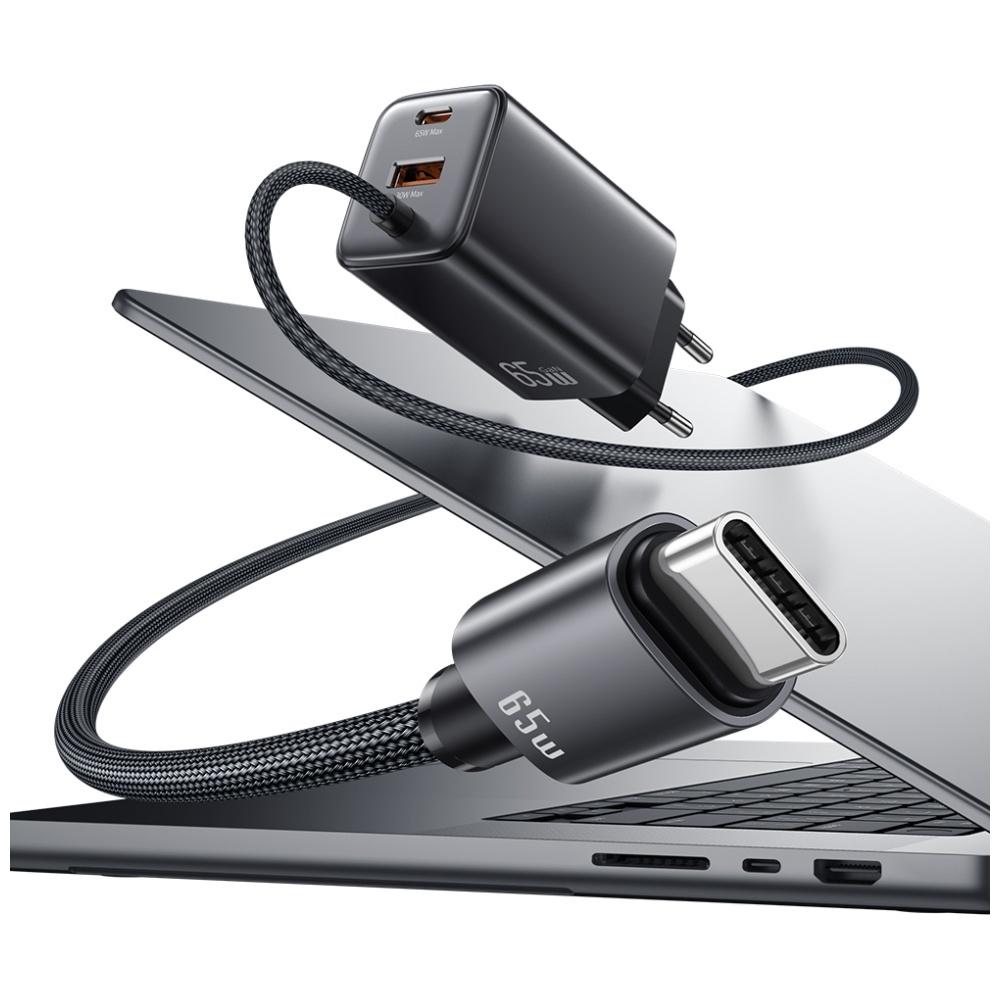 Ładowarka sieciowa 65W USAMS GaN Szybkie ładowanie 2xUSB-C USB-A Biała