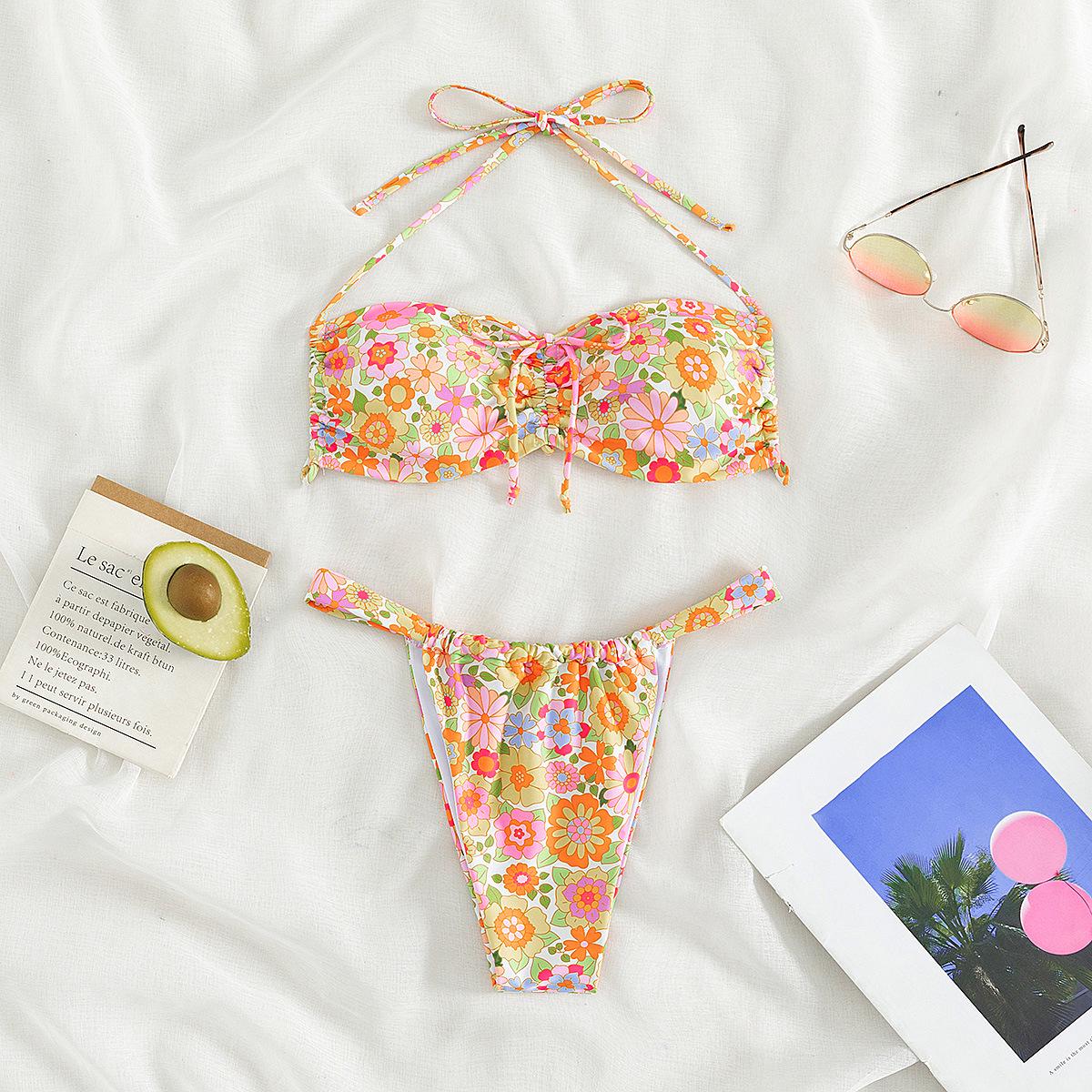 

2024 Summer Women s Sports Bikini Swimsuit Medium квітковий