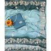Căptușeală premium Mătase Chinon cu fir de aur și paiete pallu saree